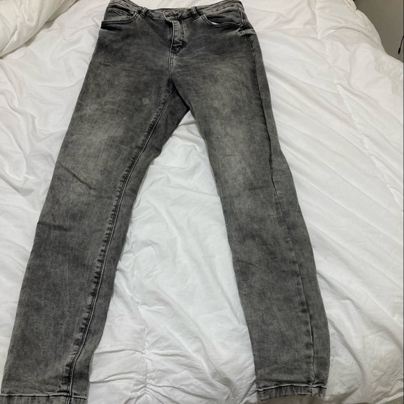 grey wash high waisted skinny jeans - Picture 1 of 3